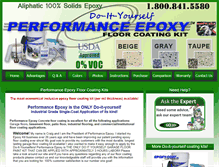 Tablet Screenshot of performanceepoxy.com